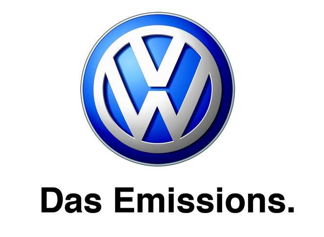 VW Logo with Das Emissions written below