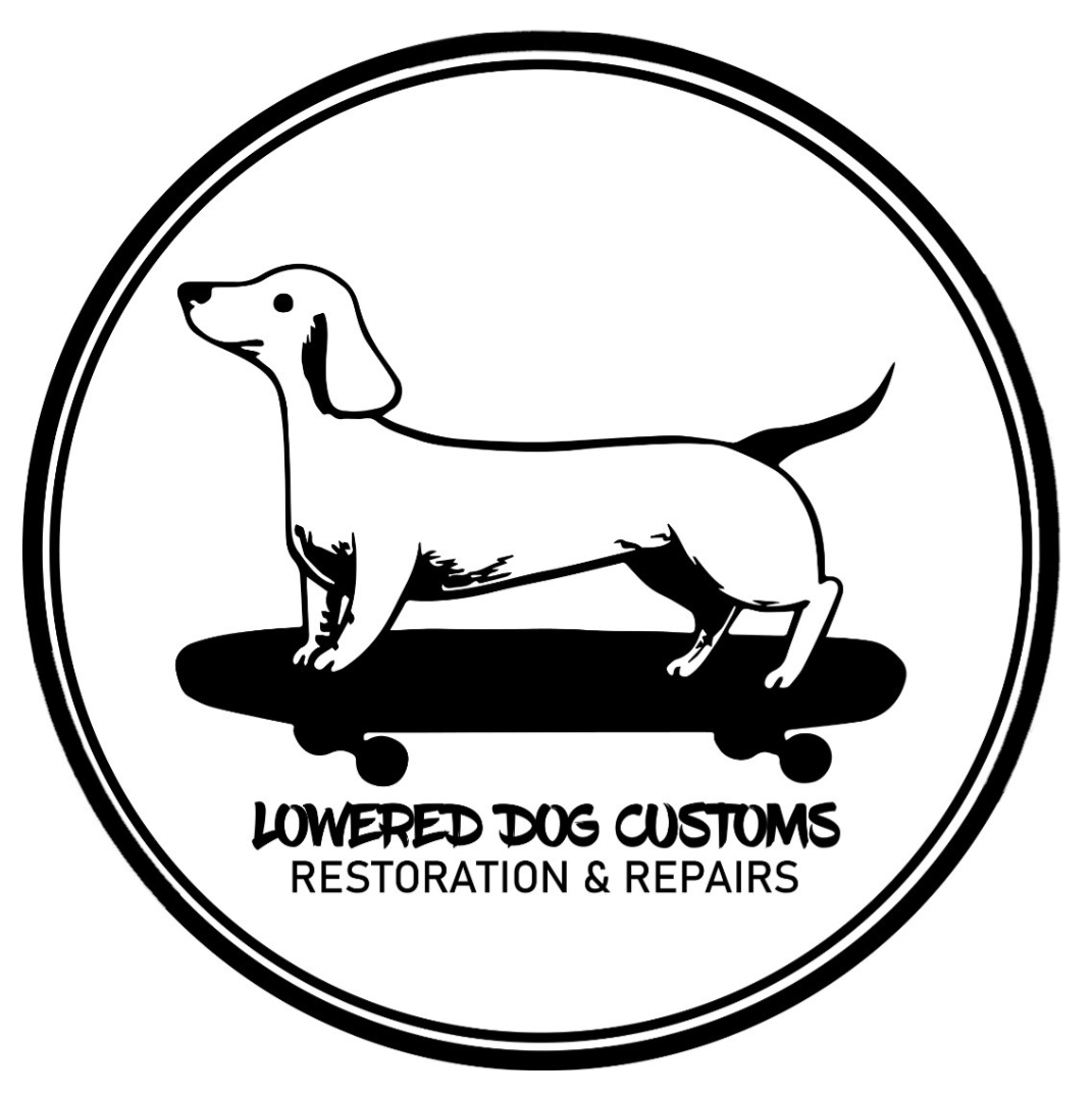 This image displays the Lowered Dog Customs Logo